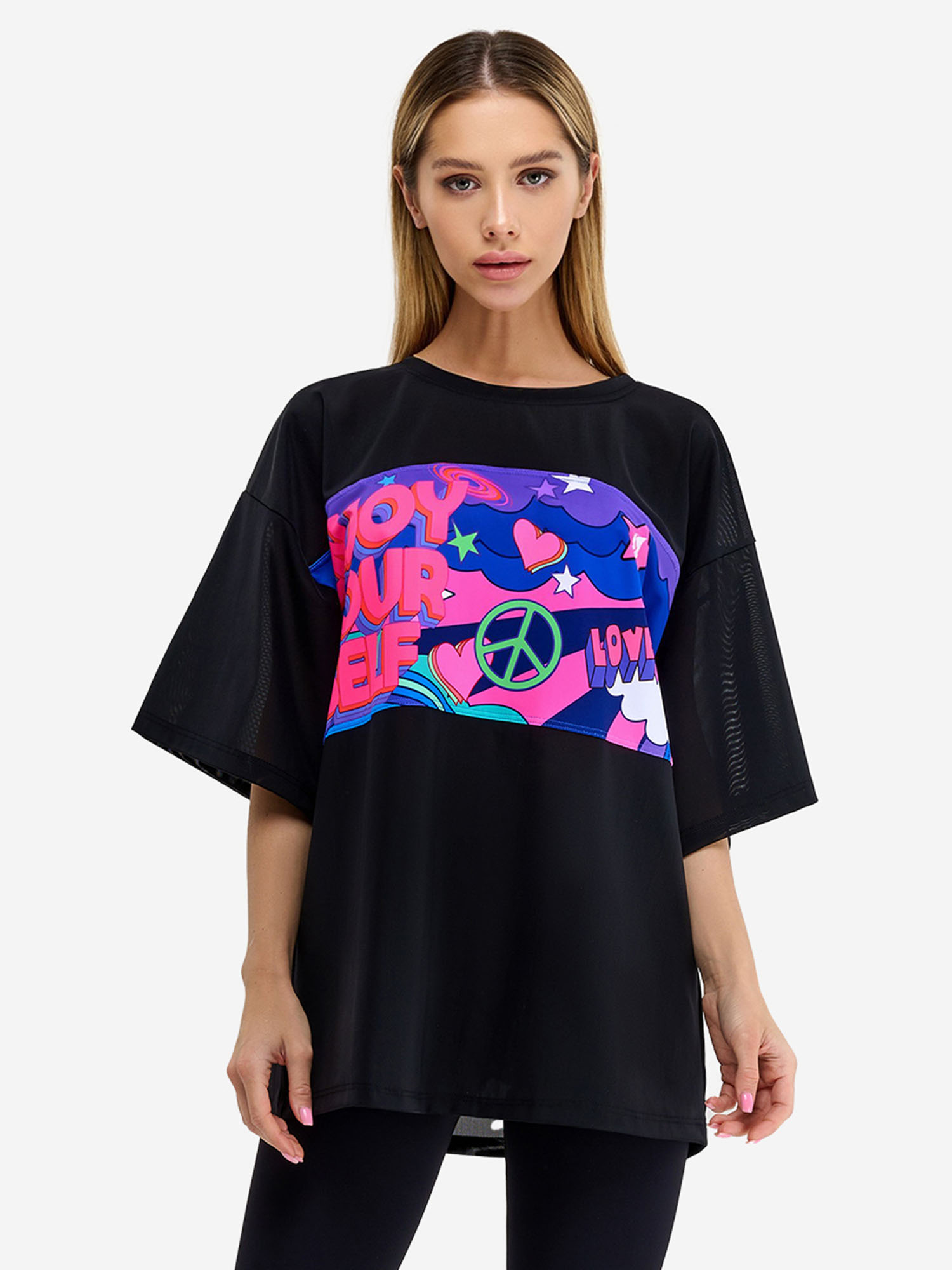 

Футболка женская Bona Fide OVERSIZE T-shirt "Girl Power", Черный