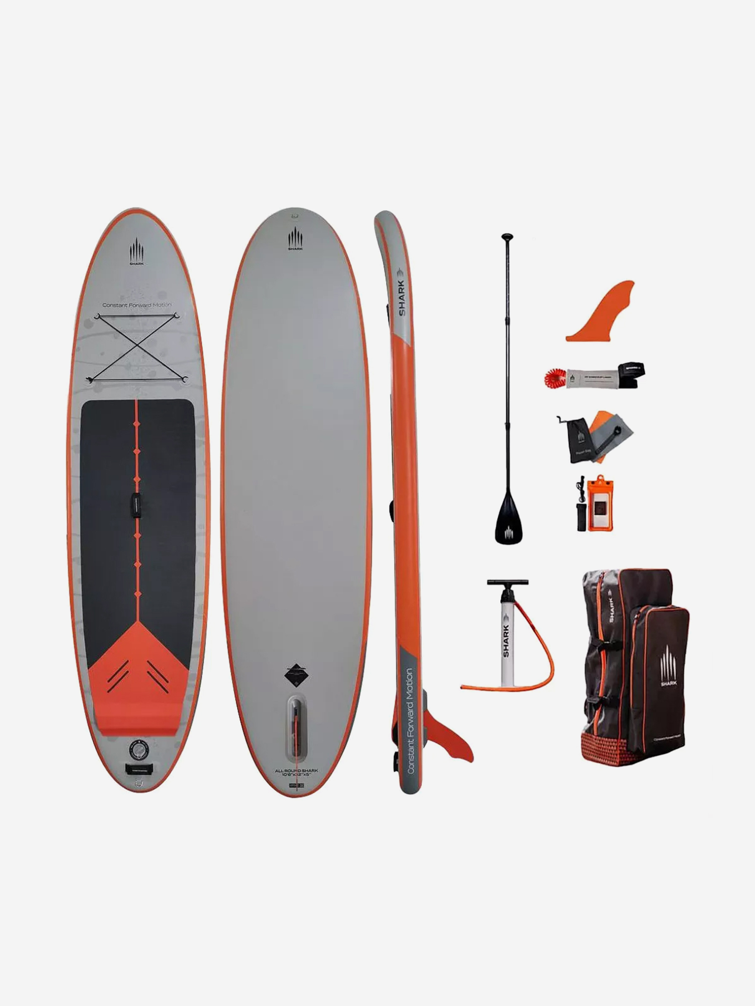 

Доска SUP надувная Shark All-Round Ride 10'6х32"х5" с веслом карбон-нейлон S22, Белый