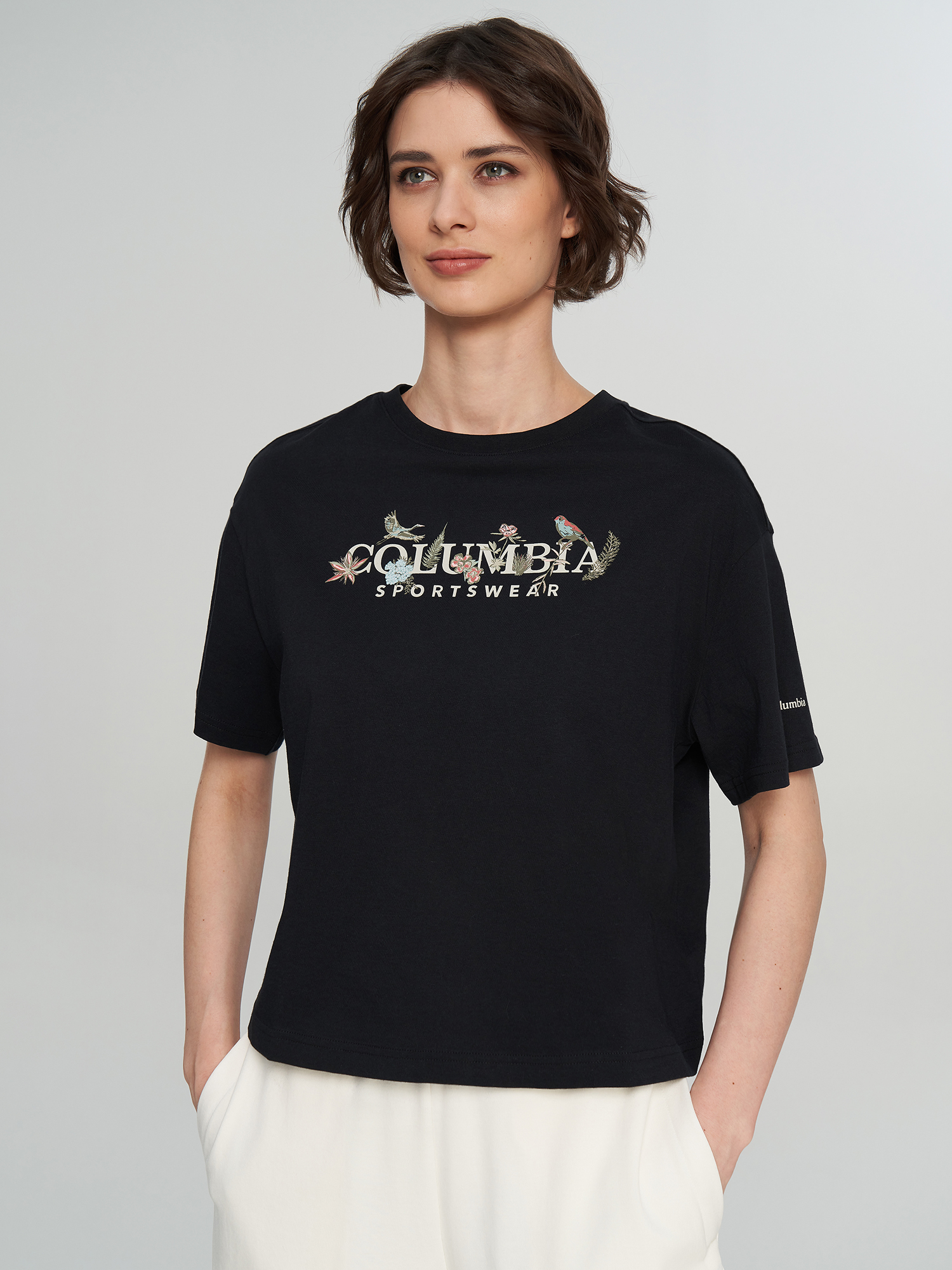 

Футболка женская Columbia Rolling Bend Graphic Relaxed Crop SS, Черный