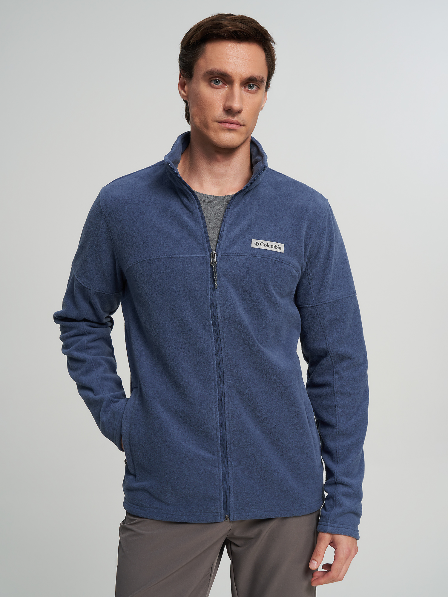 Изображение товара Флисовый мужской джемпер Columbia Basin Trail III Full Zip синего цвета Изображение товара Флисовый мужской джемпер Columbia Basin Trail III Full Zip синего цвета