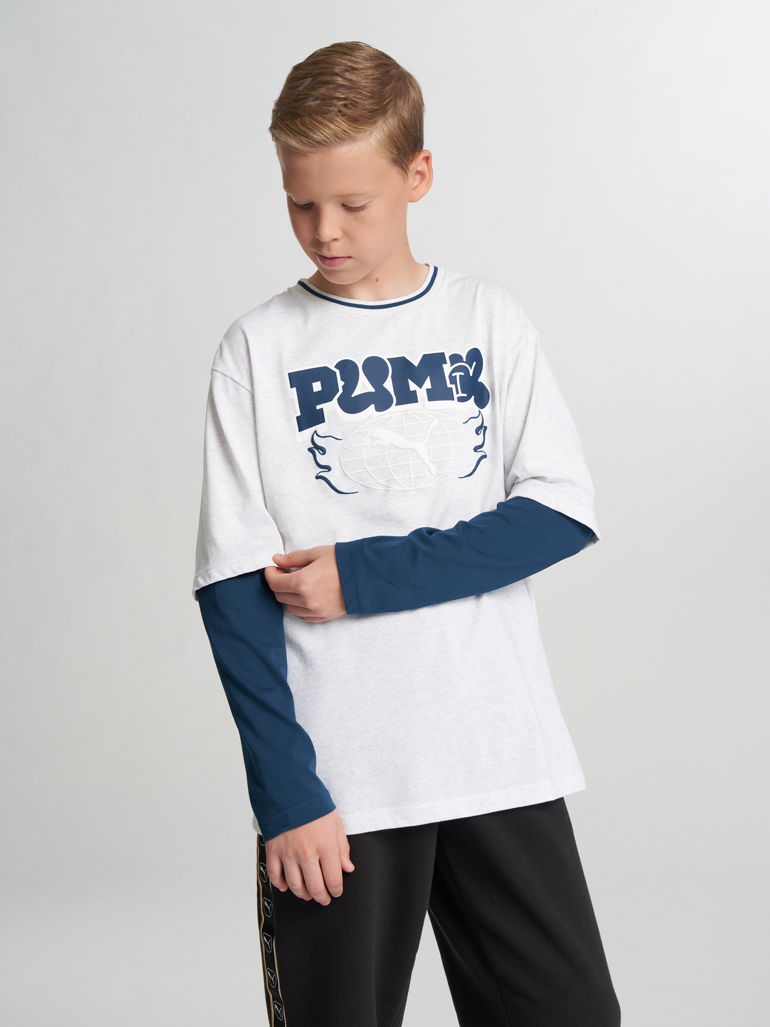 Лонгслив для мальчиков PUMA, Белый