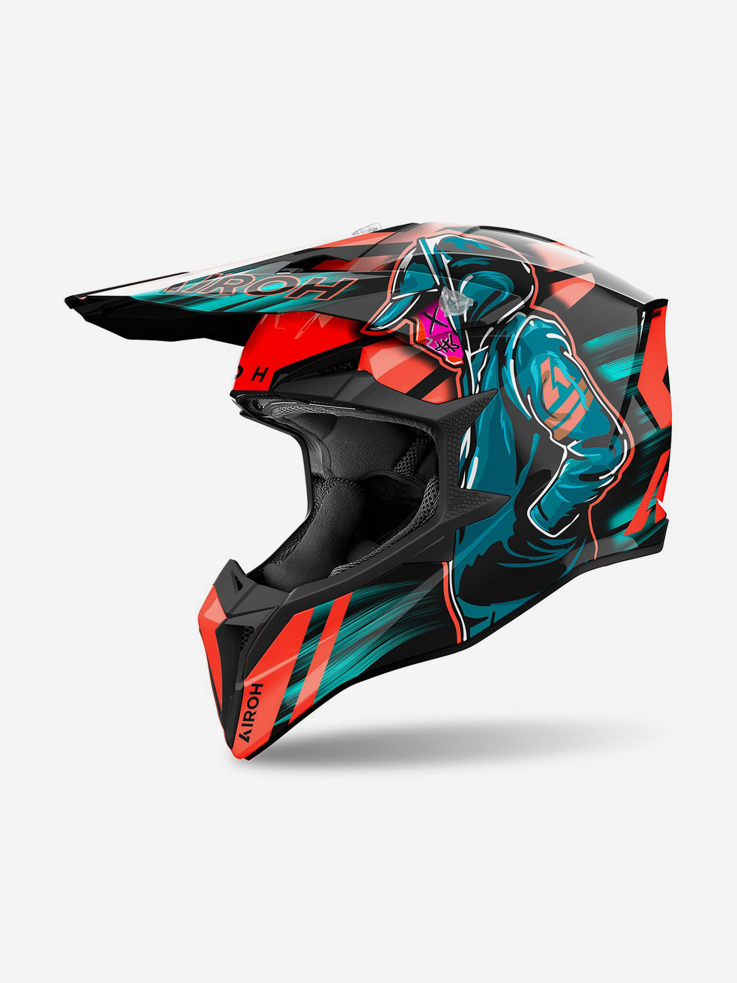 

Мотошлем Кроссовый Airoh WRAAP CYBER Orange Gloss, Оранжевый