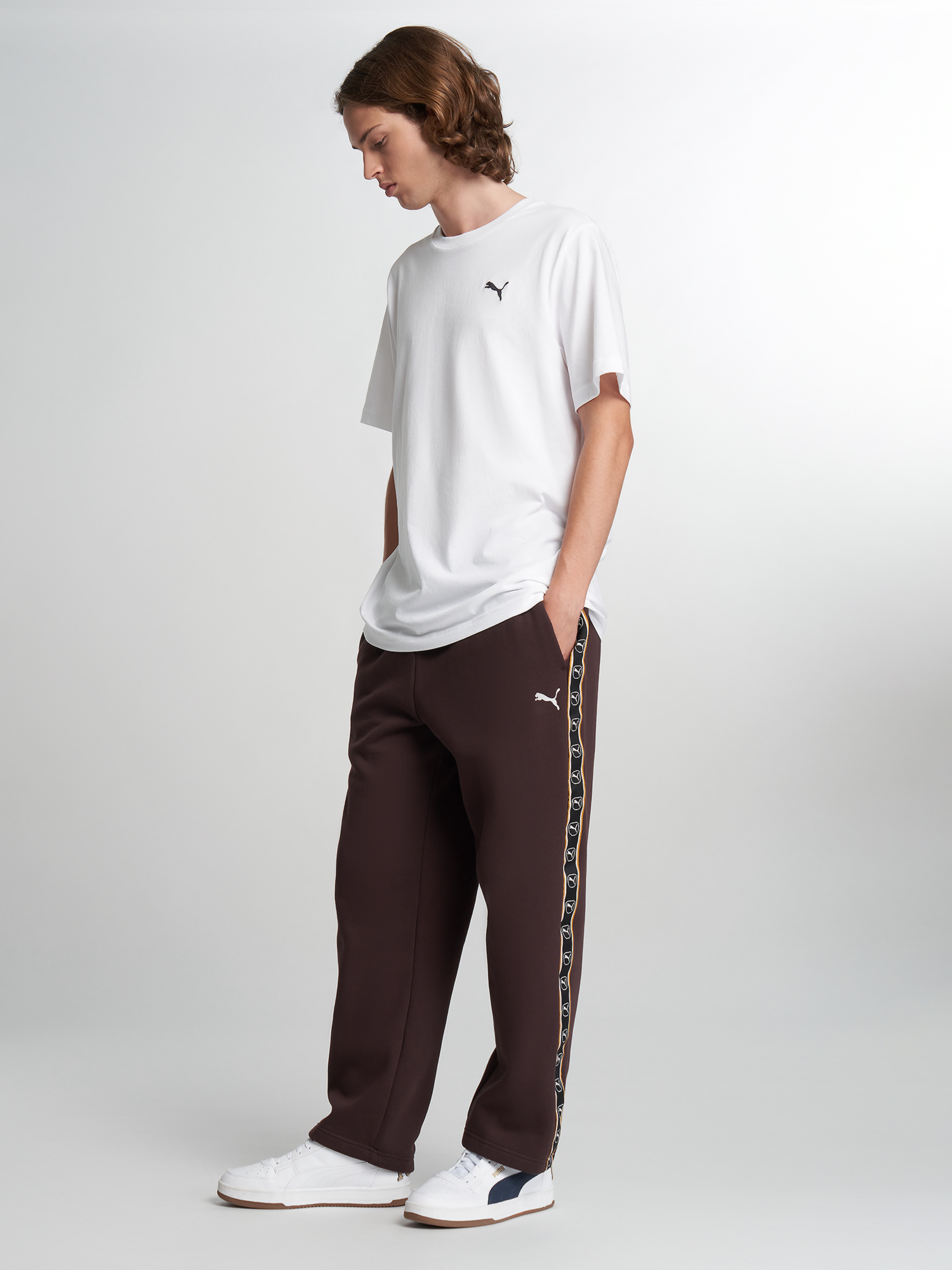 Брюки мужские PUMA Essentials Elevated Tape, Коричневый 5