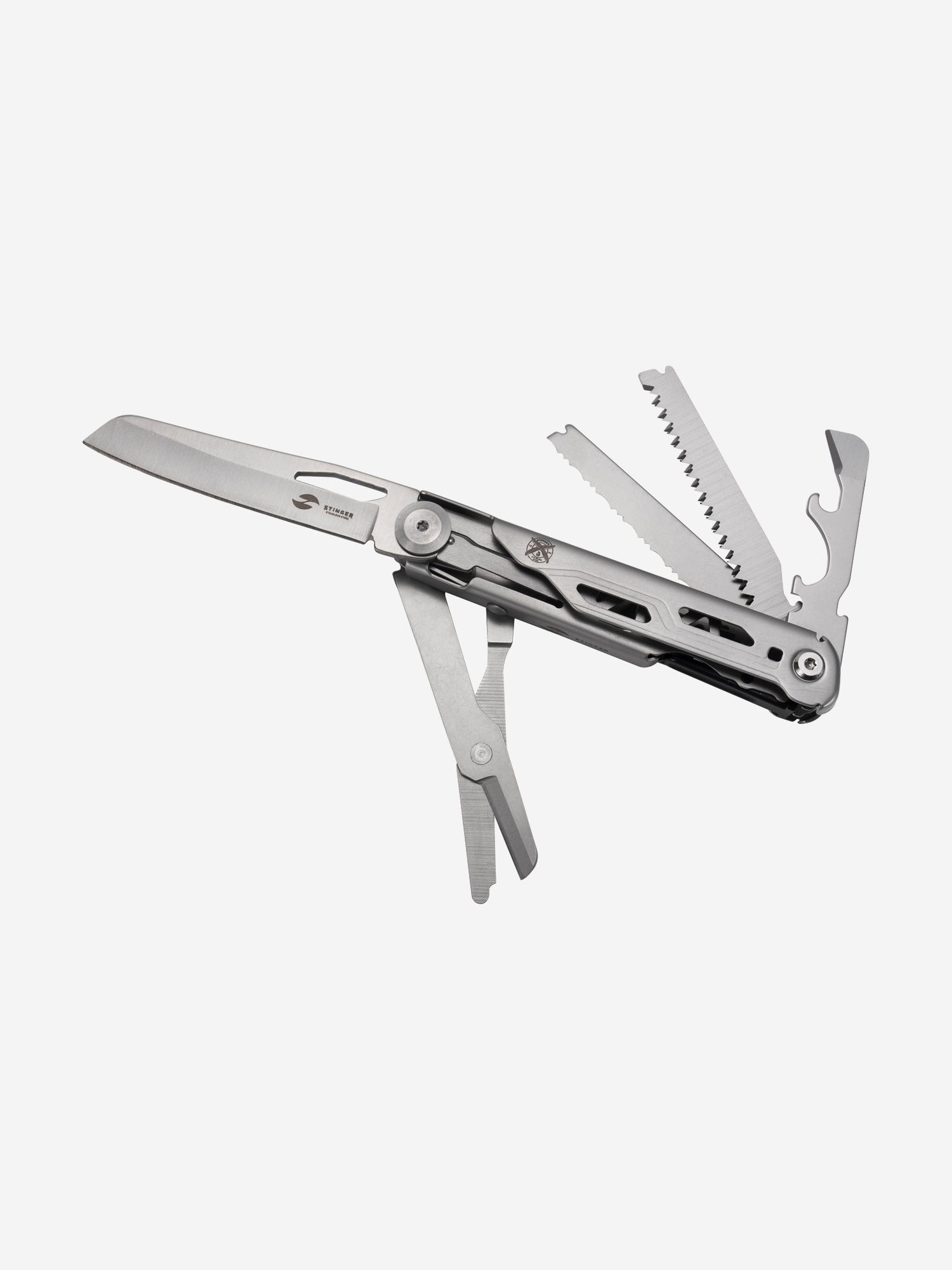 

Нож перочинный STINGER, , 9 функций, Серебряный