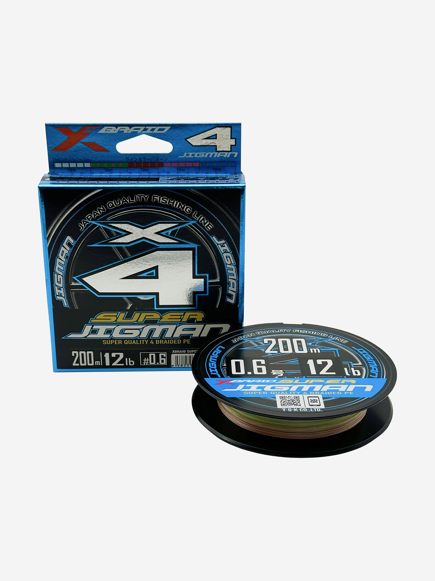 

Шнур YGK X-Braid Super Jigman X4 200м Multicolor #0.6, 0.128мм, 12lb, 4.5кг, Мультицвет