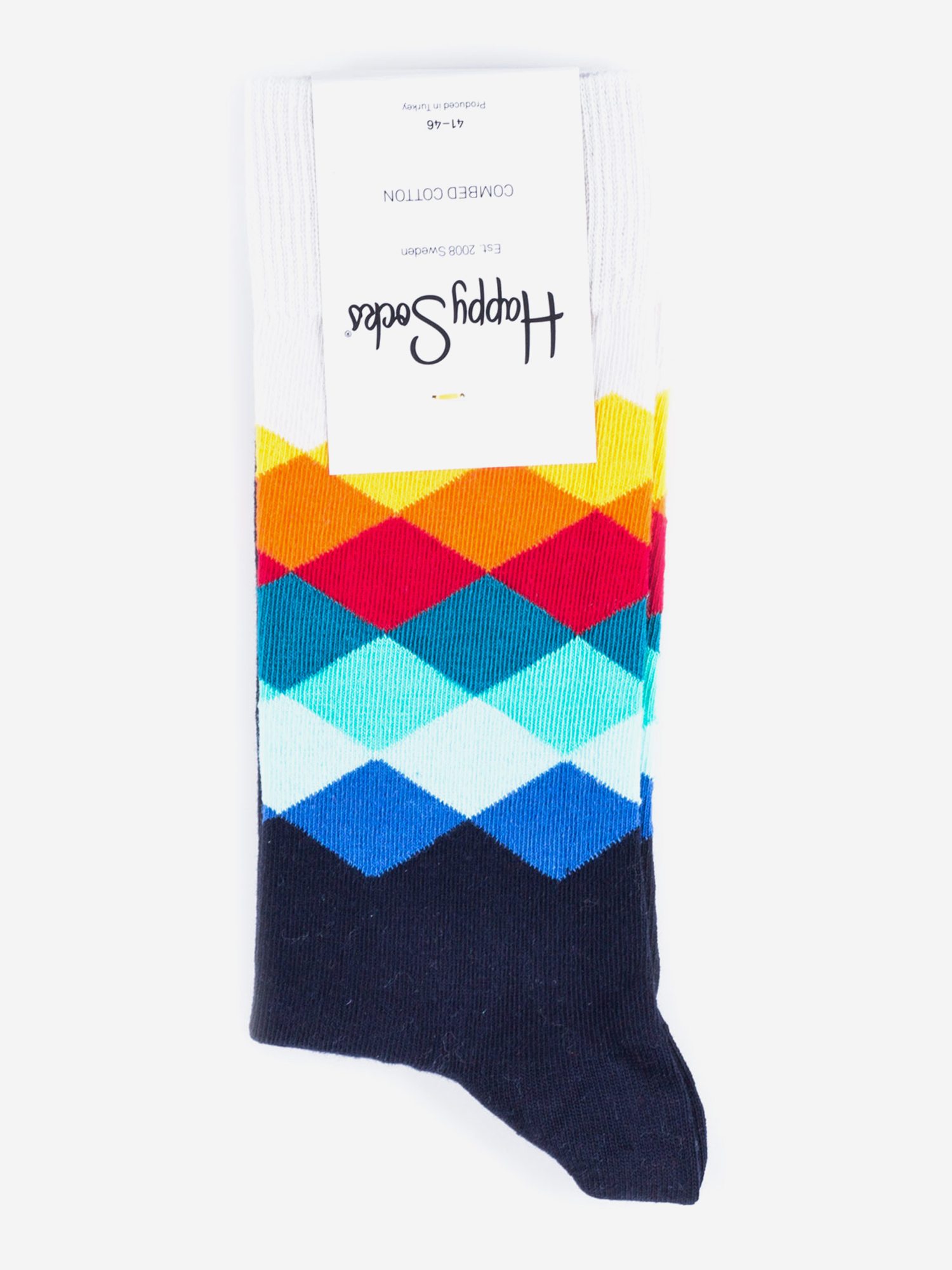 

Носки с рисунками Happy Socks, Faded Diamond White, Белый