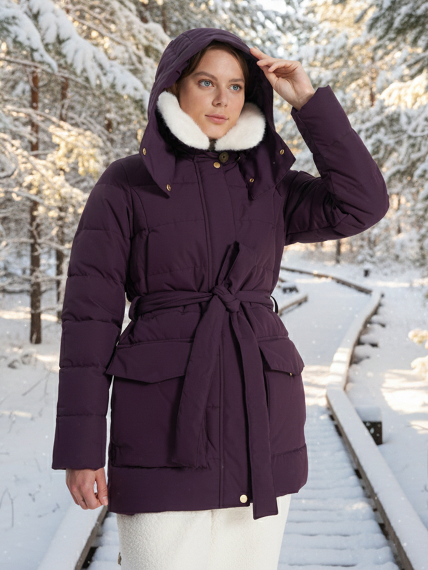 Пуховик женский, фиолетовый, арт. 142719c37-x4