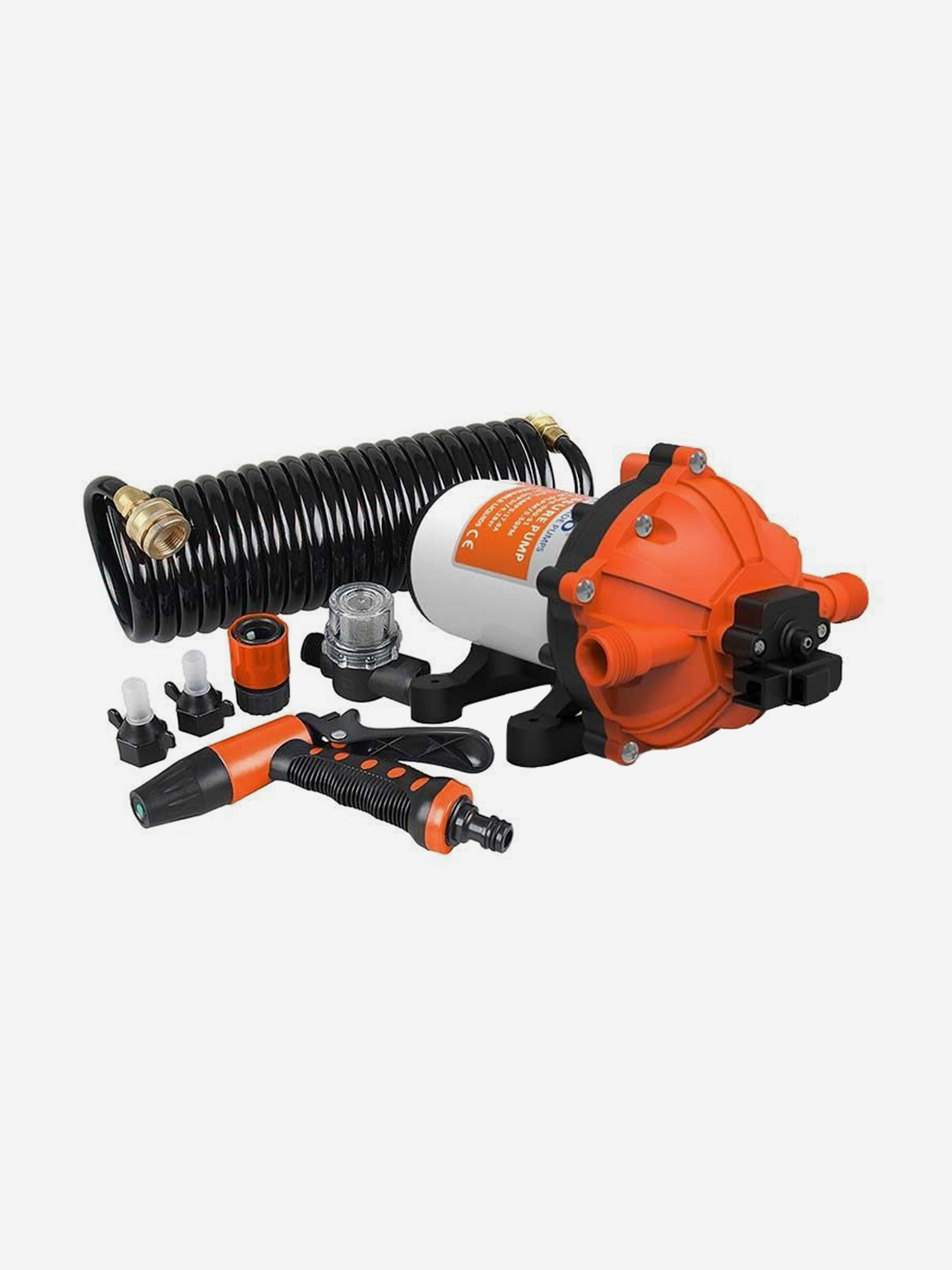 

Комплект помывочный SeaFlo, 12V, 5.3 GPM, 20 л/мин, 4.8 BAR, длина шланга 6.5 м, Черный