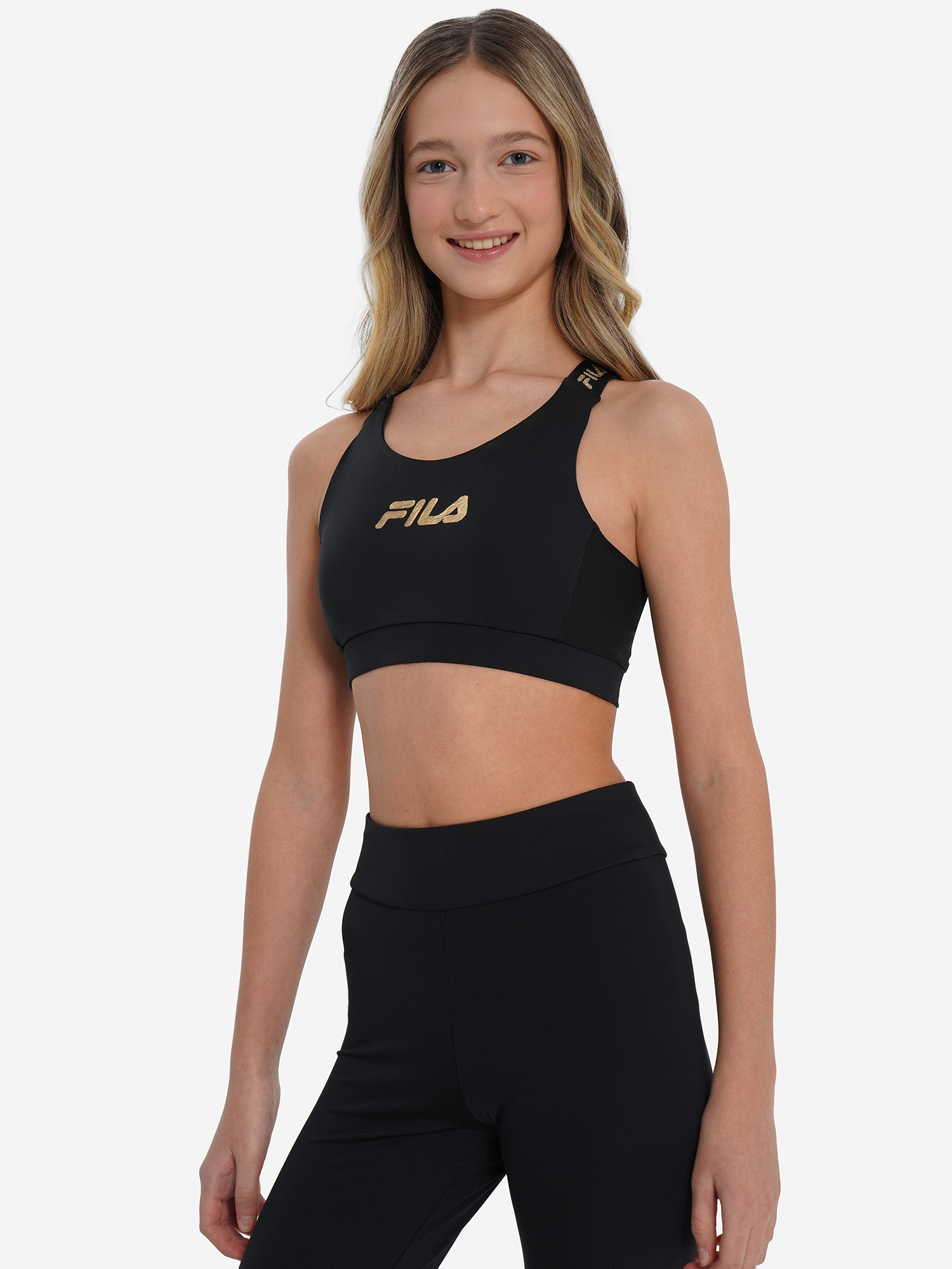 

Топ бра спортивный для девочек FILA, Черный