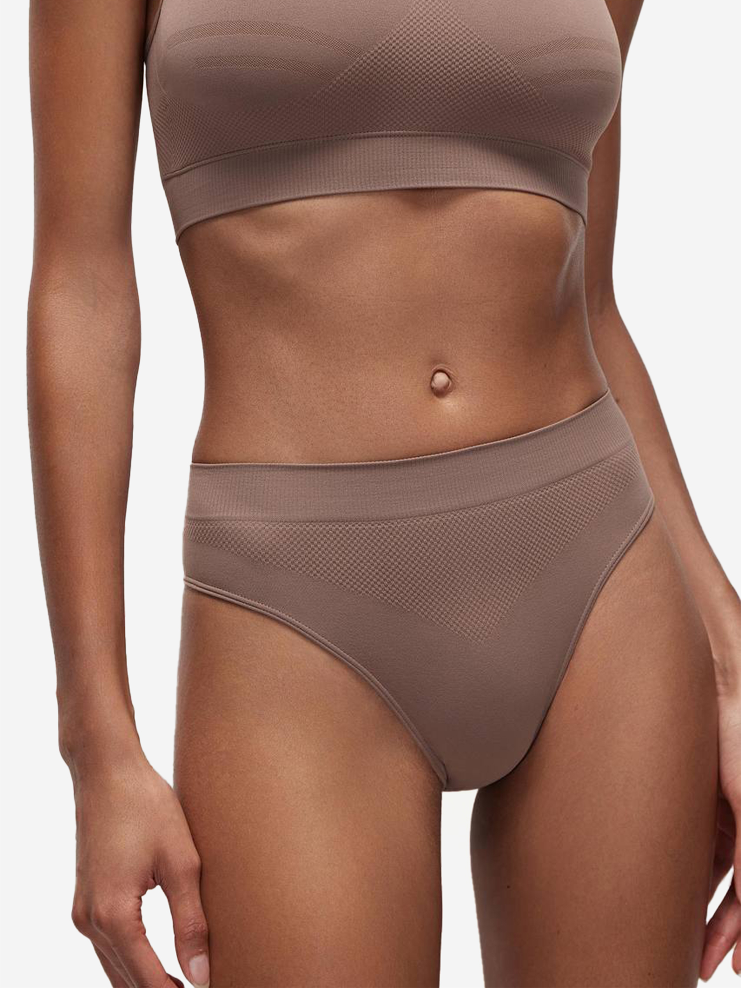 Изображение товара Трусы бразильяна с высокой посадкой belle you серо-бежевые для женщин