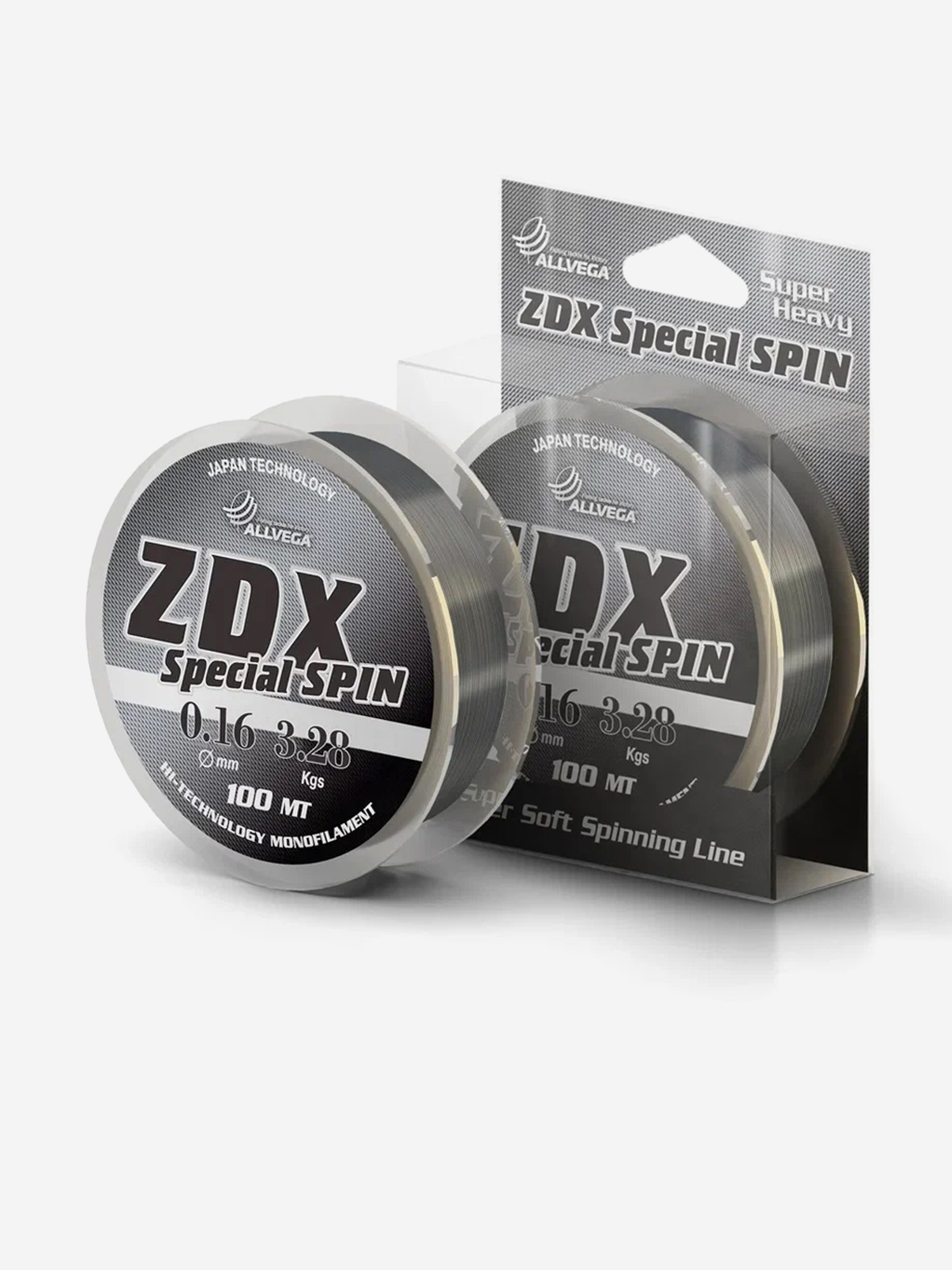 

Леска монофильная ALLVEGA "ZDX Special Spin" 100м 0,16мм (3,28кг) светло-серая, Серый