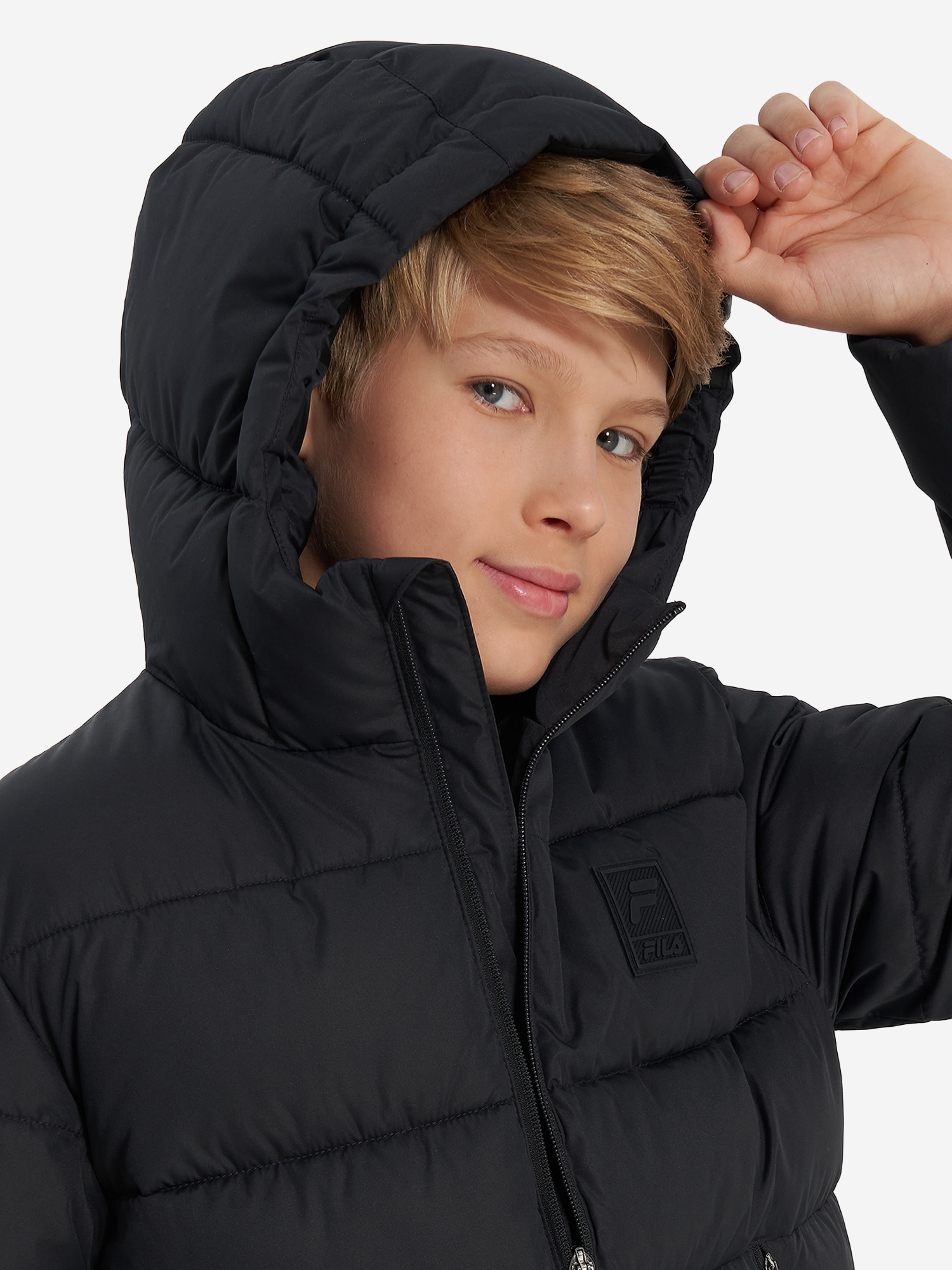 фото Пуховик для мальчиков fila, черный