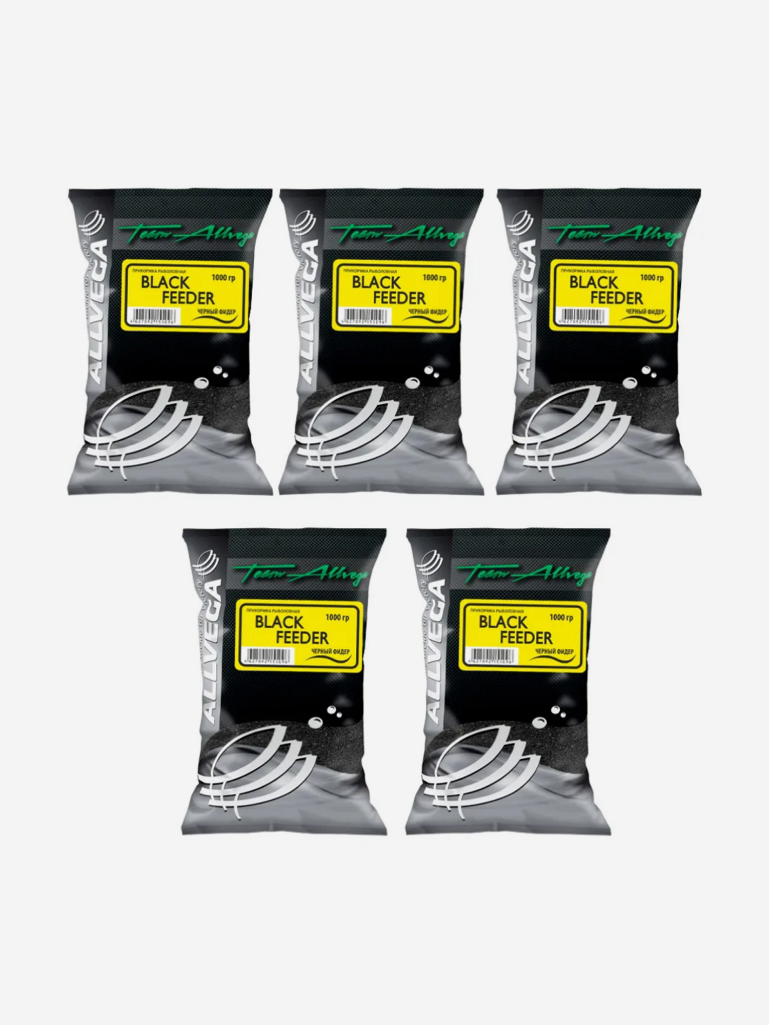 

Прикормка ALLVEGA "Team Allvega Black Feeder" 1 кг (ЧЕРНЫЙ ФИДЕР) 5 пакетов по 1 кг, Черный