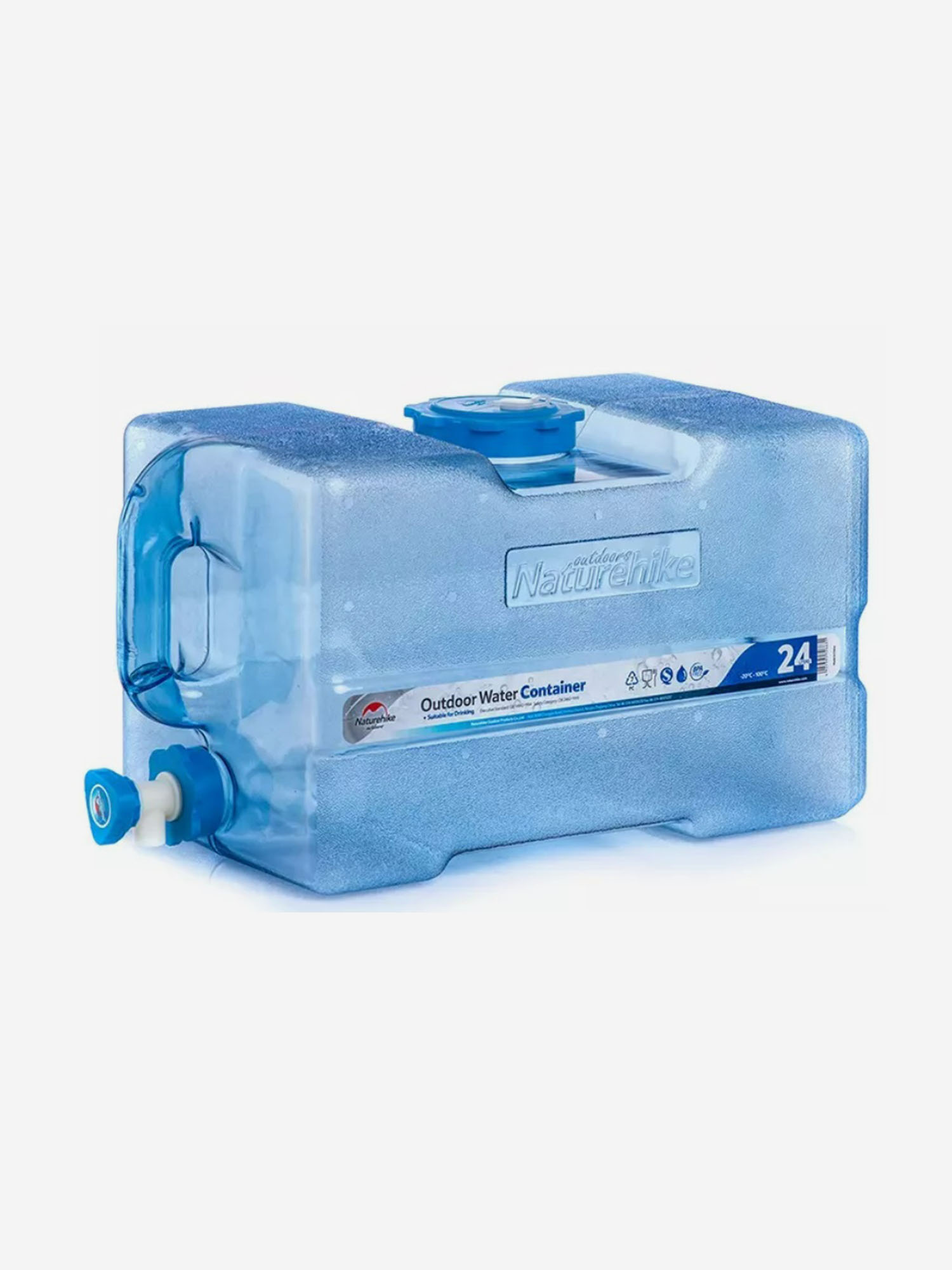 Канистра Naturehike для воды, 24 л., прозрачная, Голубой рюкзак туристический naturehike 15 л синий синий