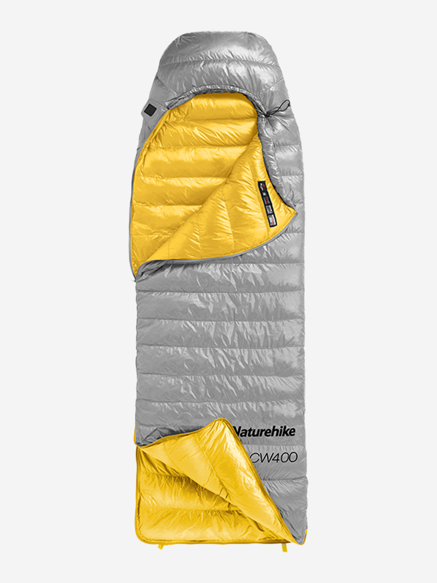 Изображение товара Спальный мешок Naturehike CW400, серый, размер L, Серый/желтый Изображение товара Спальный мешок Naturehike CW400, серый, размер L, Серый/желтый