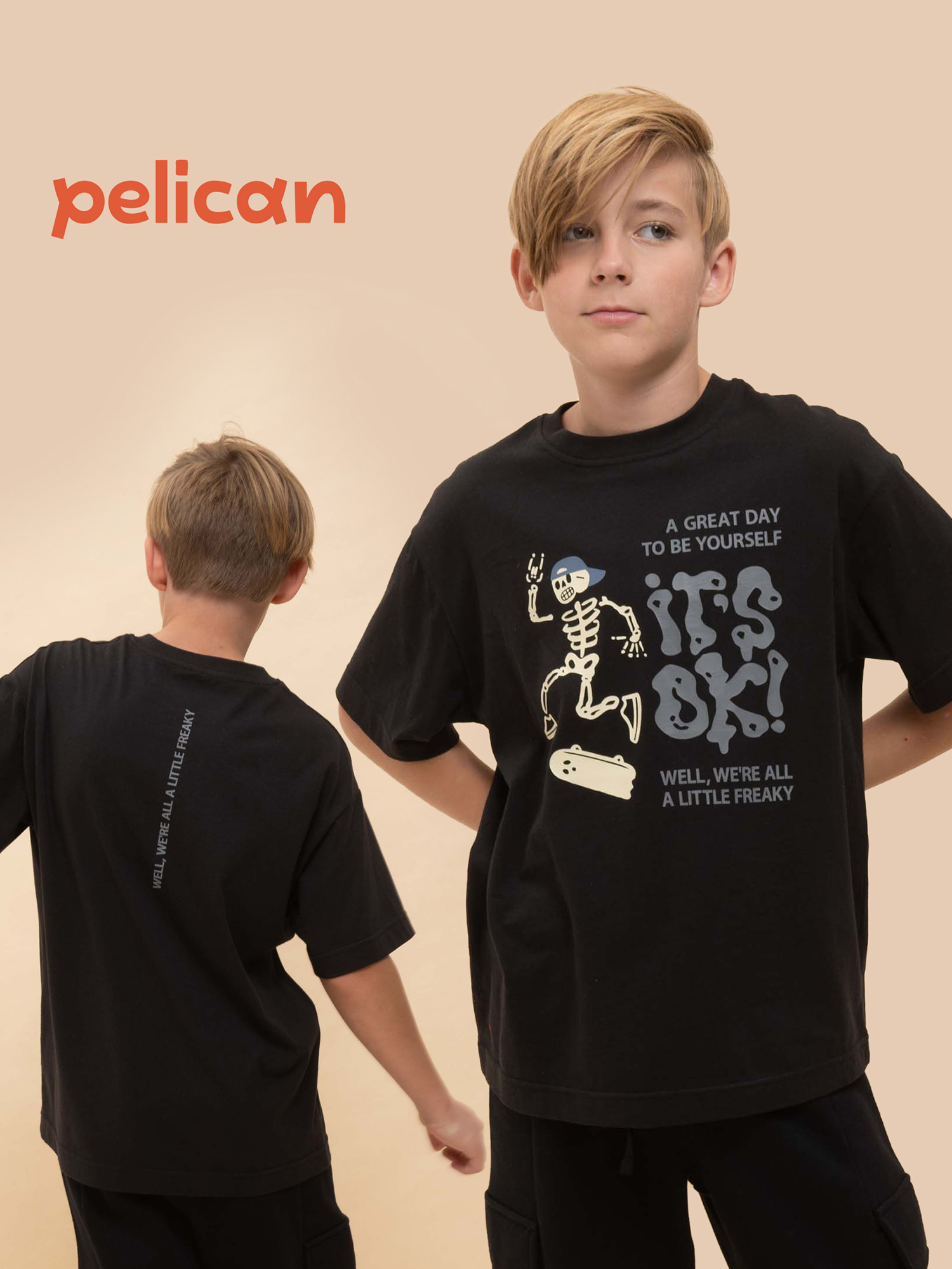 

Футболка для мальчиков Pelican, Черный