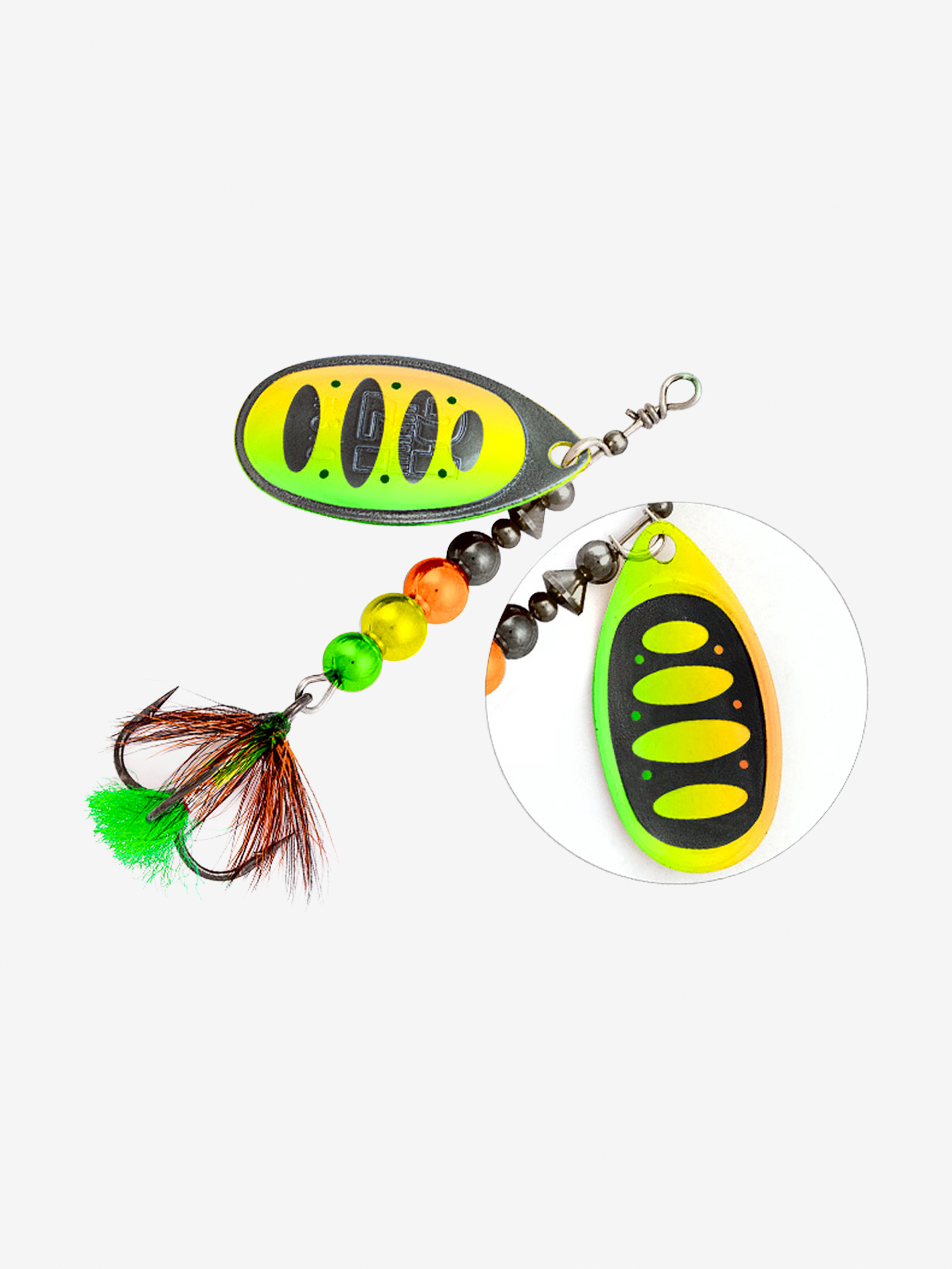 Изображение товара Блесна вращающаяся Pontoon21 BALL CONCEPT #3.5 Черный желтый красный зеленый для хищной рыбалки