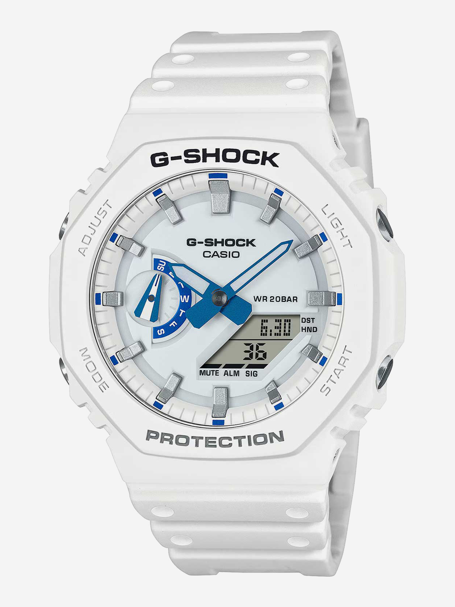 Изображение товара Наручные часы Casio G-Shock GA-2100HDS-7A белые и голубые