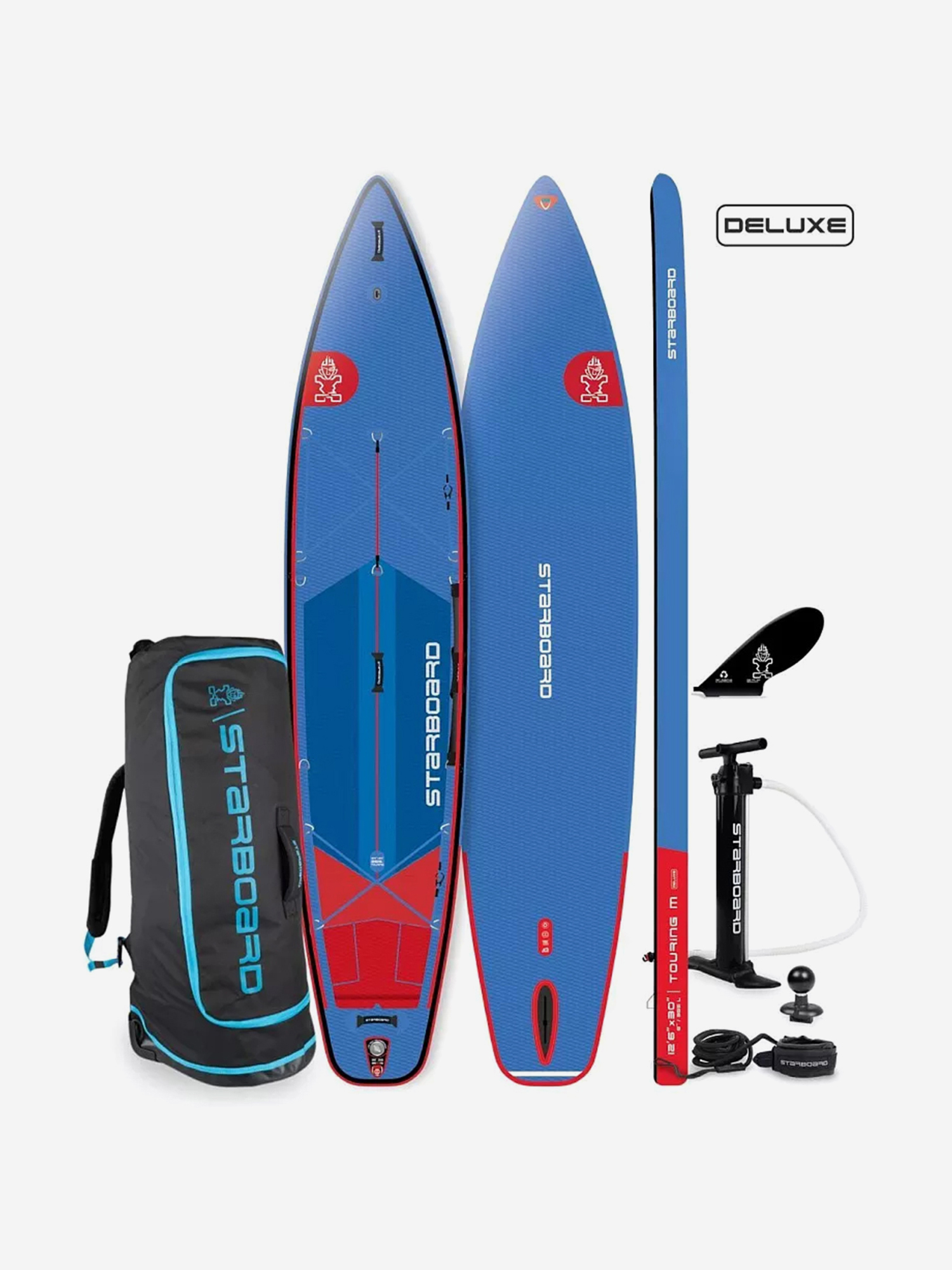 

Сапборд надувной двухслойный Starboard Touring M Deluxe 12.6x30x6, , Синий