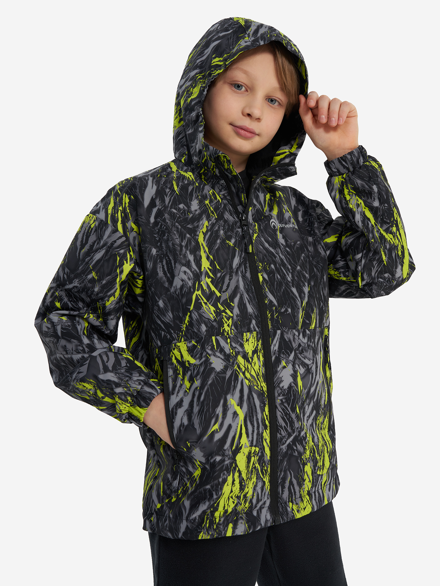 Ветровка для мальчиков Outventure, зеленый, арт. 34274