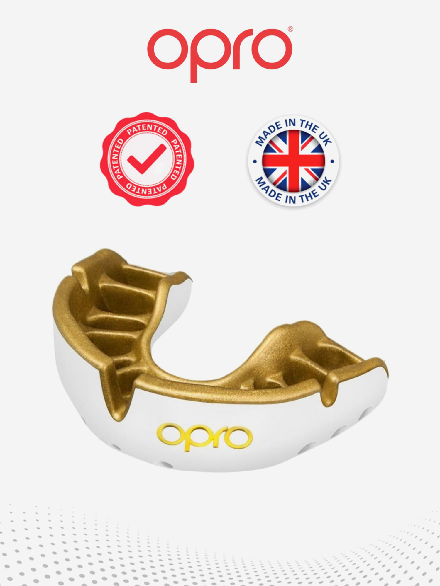 Изображение товара Боксерская капа взрослая защитная для зубов OPRO Self-Fit Gold White/Gold