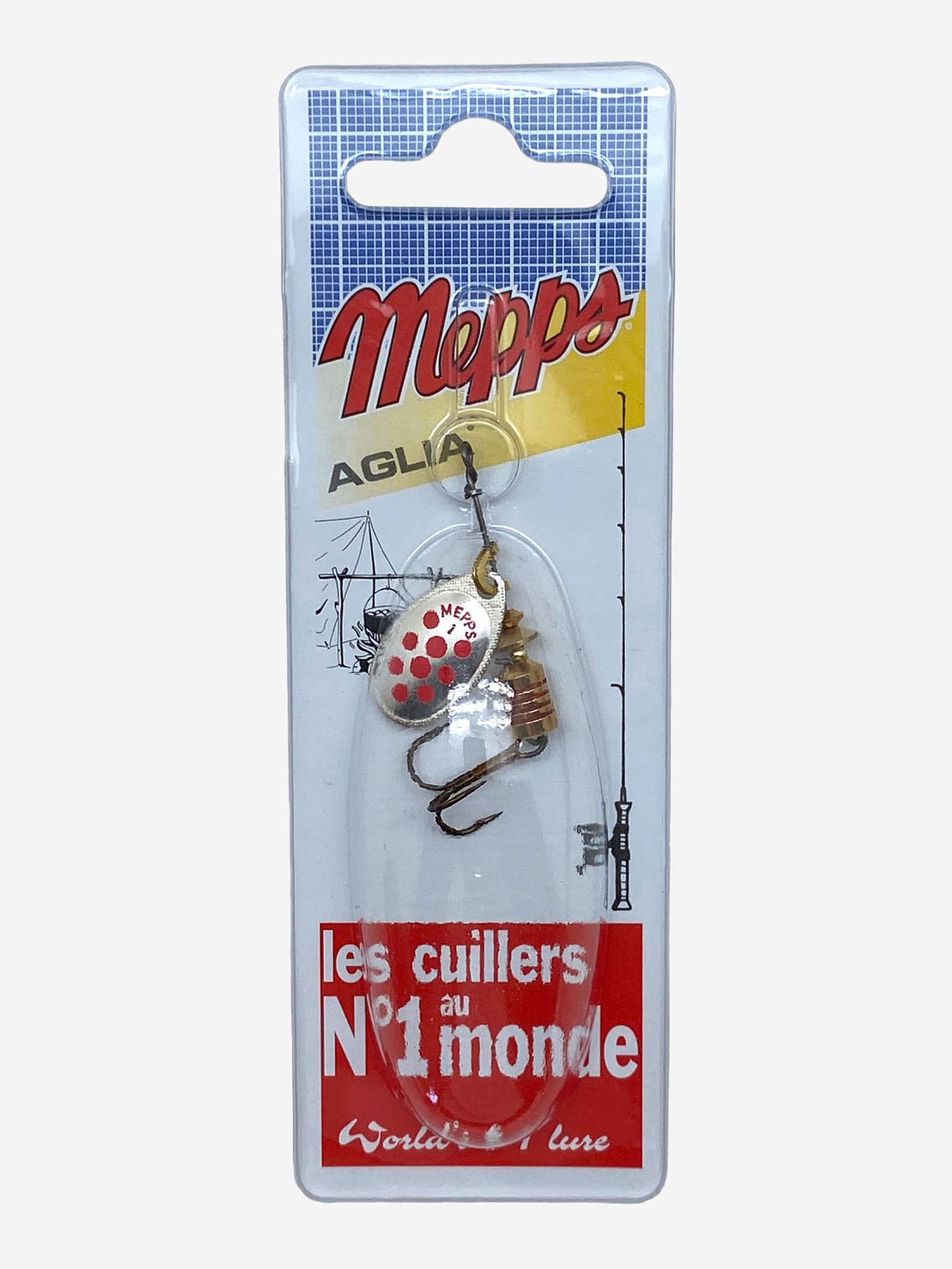 

Блесна вращающаяся MEPPS "Aglia PTS Rouges AG" №1 (3.5 г) блистер, Серебряный