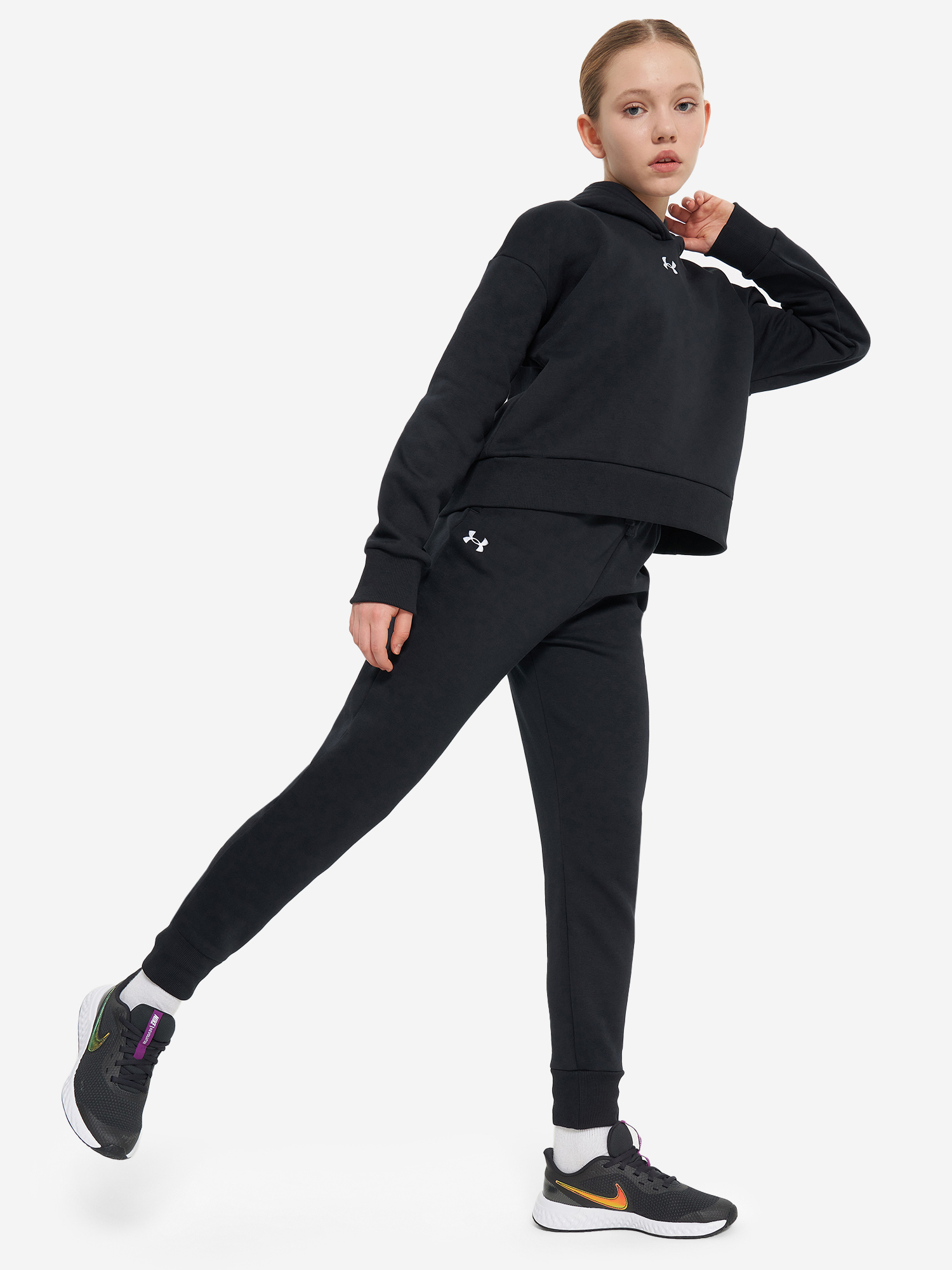 фото Худи для девочек under armour rival, черный