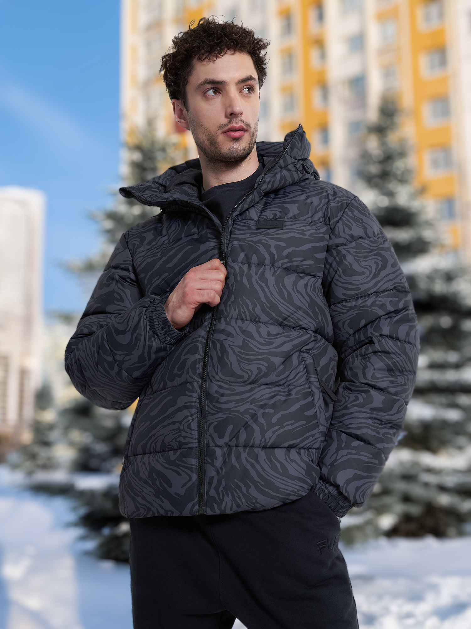 Пуховик мужской FILA, черный, арт. 22023