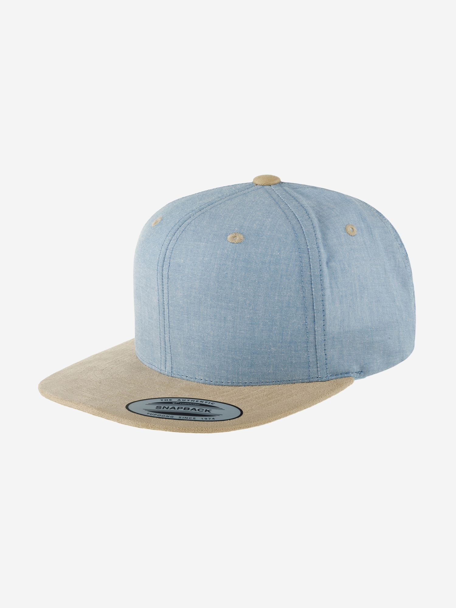 Изображение товара Бейсболка с прямым козырьком FLEXFIT 6089CH, Голубой / бежевый