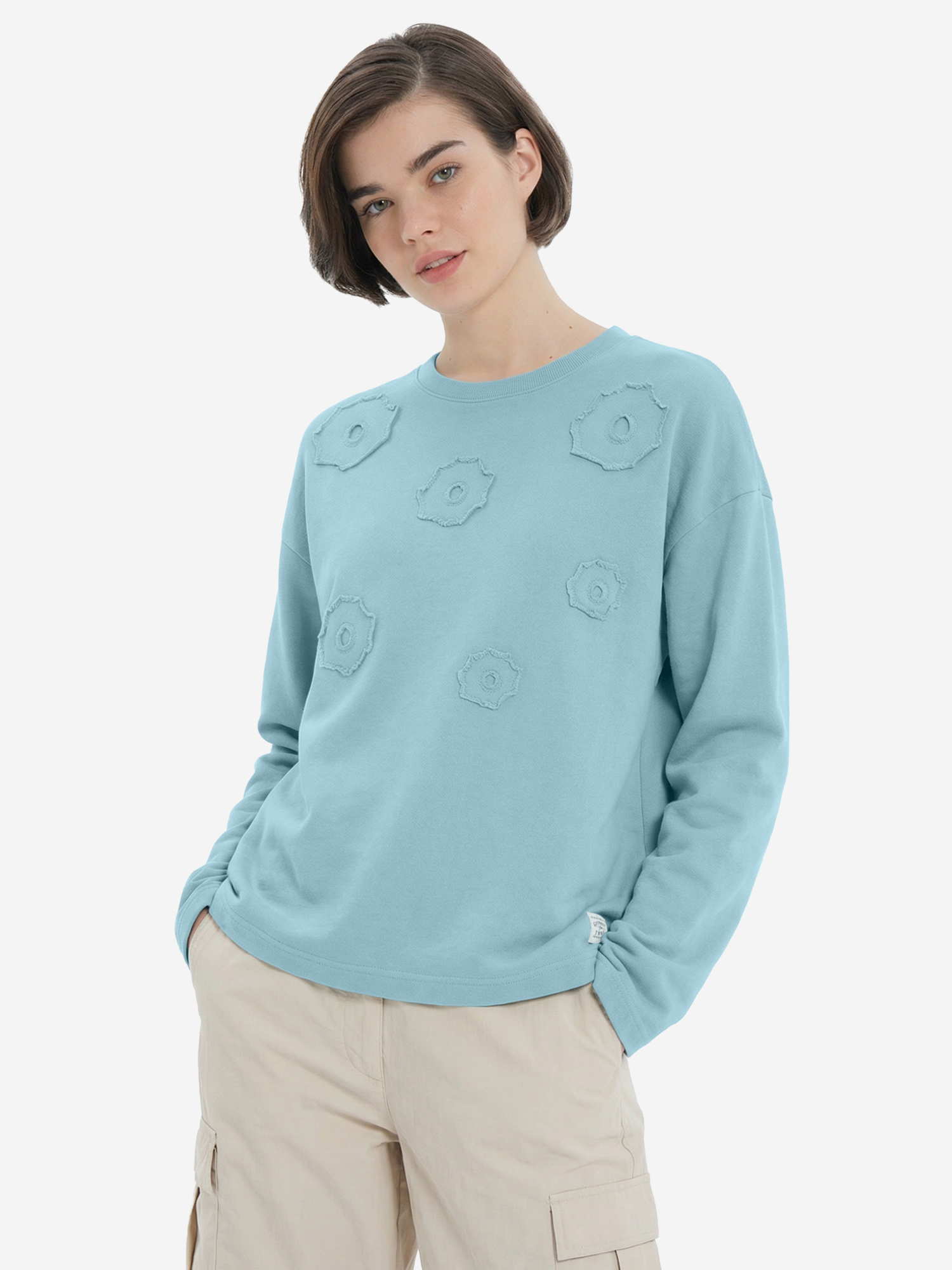 Изображение товара Женский свитшот оверсайз Protest без капюшона из хлопка для повседневной носки