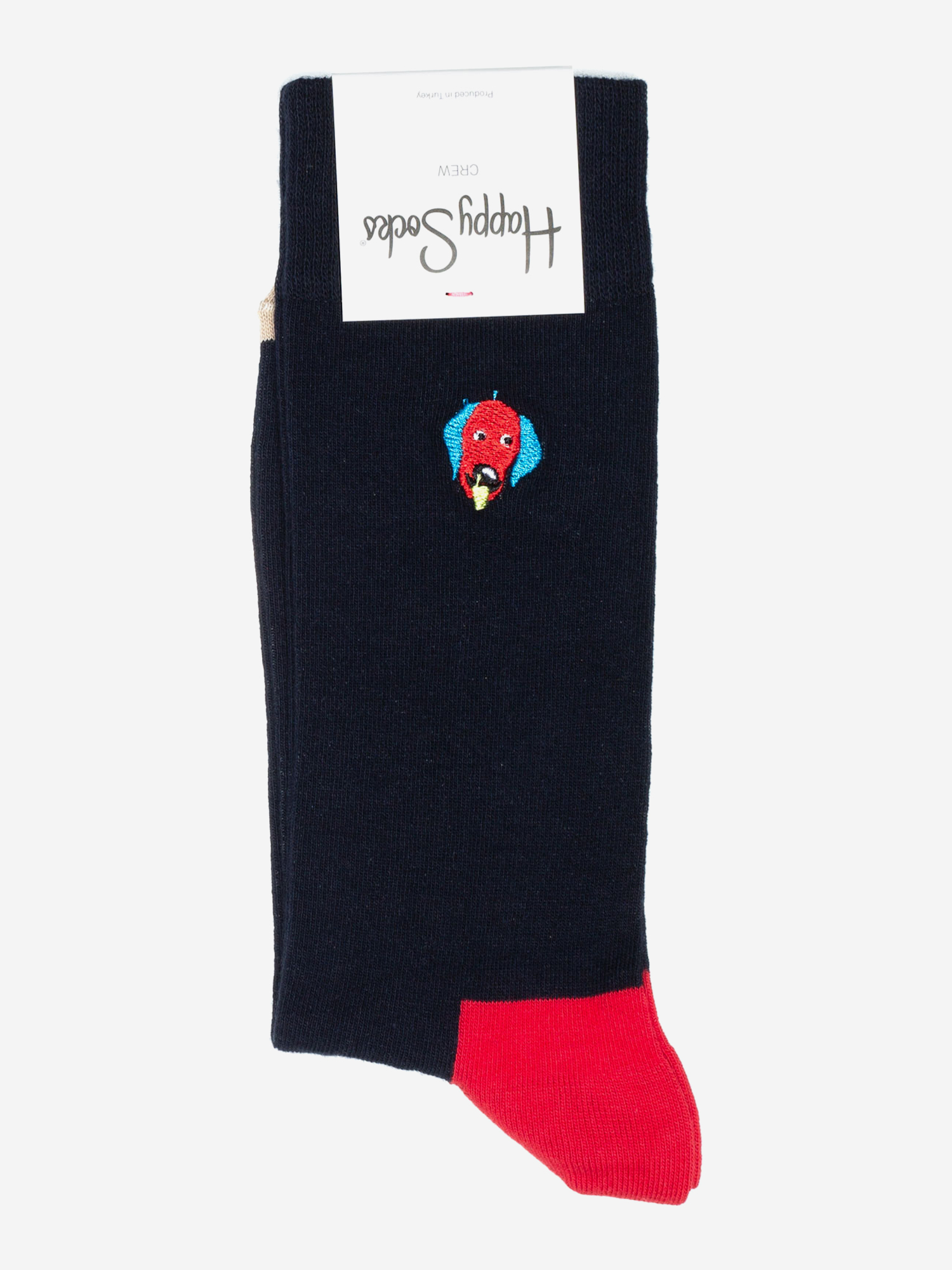 

Носки с рисунками Happy Socks, Embroidery Red Dog, Черный