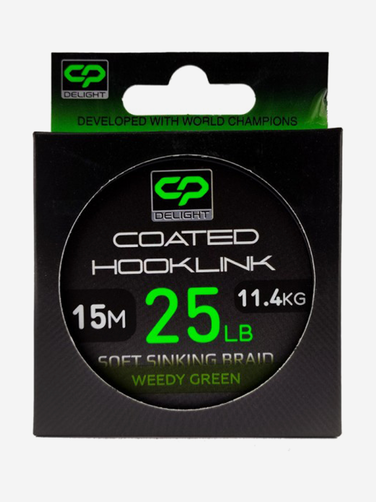 Изображение товара Поводковый материал CARP PRO в оболочке Deligth Sinking Hooklink зеленый 25lb 15м, 25lb/15м