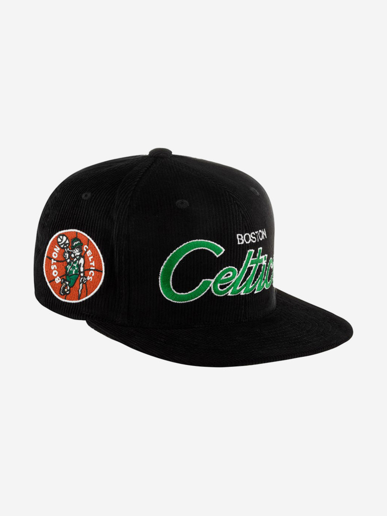 Бейсболка с прямым козырьком MITCHELL NESS HHSS4797-BCEYYPPPBLCK Boston Celtics NBA (черный)