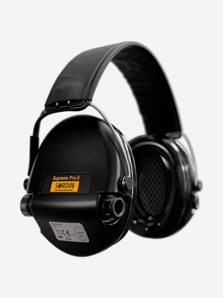 Активные наушники для стрельбы Sordin MSA Supreme Pro-X, фонарик, SNR 25dB, NRR 19dB, черный