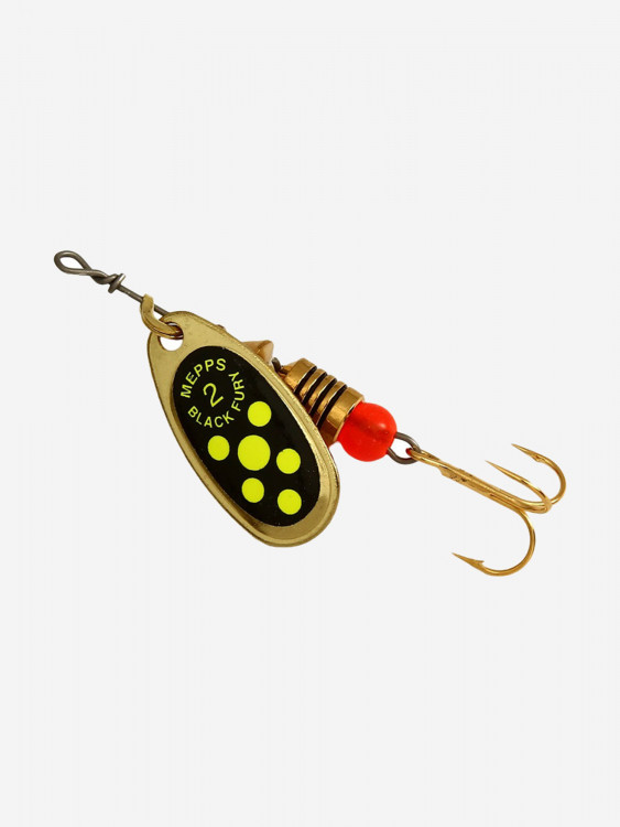 Блесна для рыбалки вертушка Mepps BLACK FURY 2, Gold/Chartreuse, 1 штука