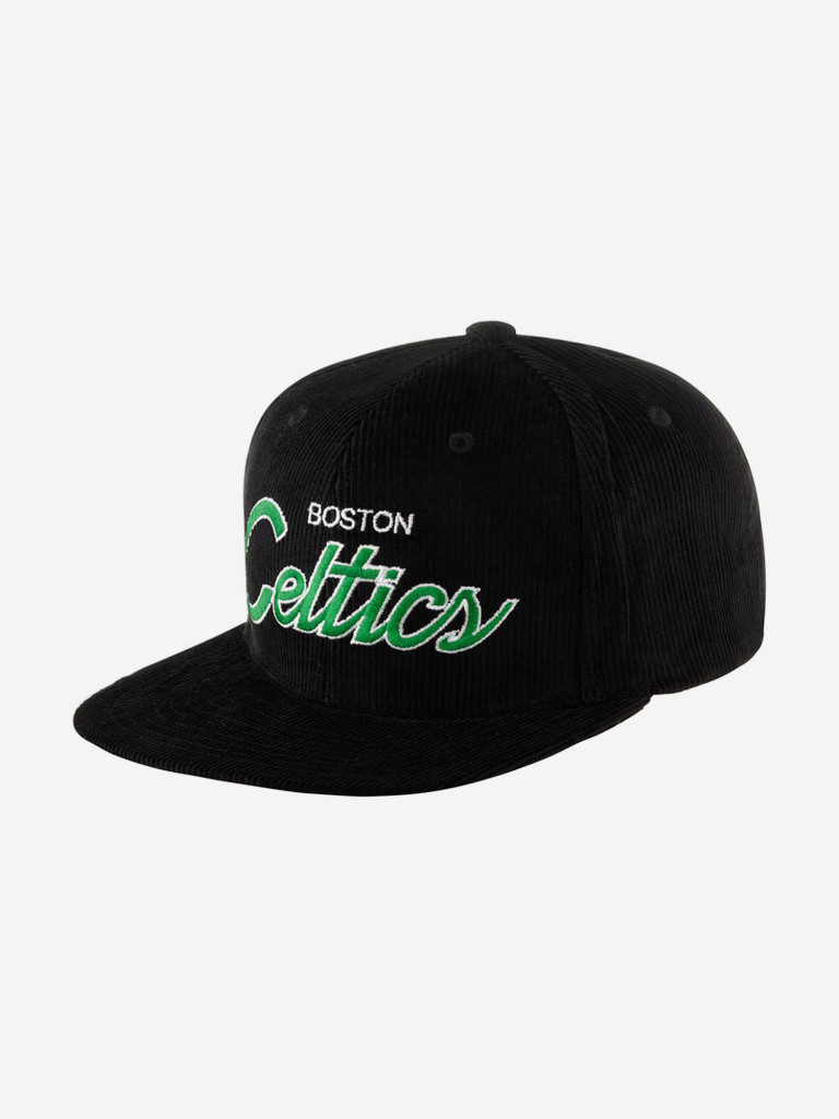 Бейсболка с прямым козырьком MITCHELL NESS HHSS4797-BCEYYPPPBLCK Boston Celtics NBA (черный)