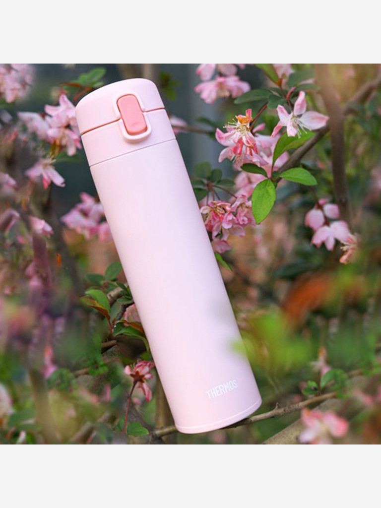 Термокружка с трубочкой 450 мл THERMOS FJM-450 розовая