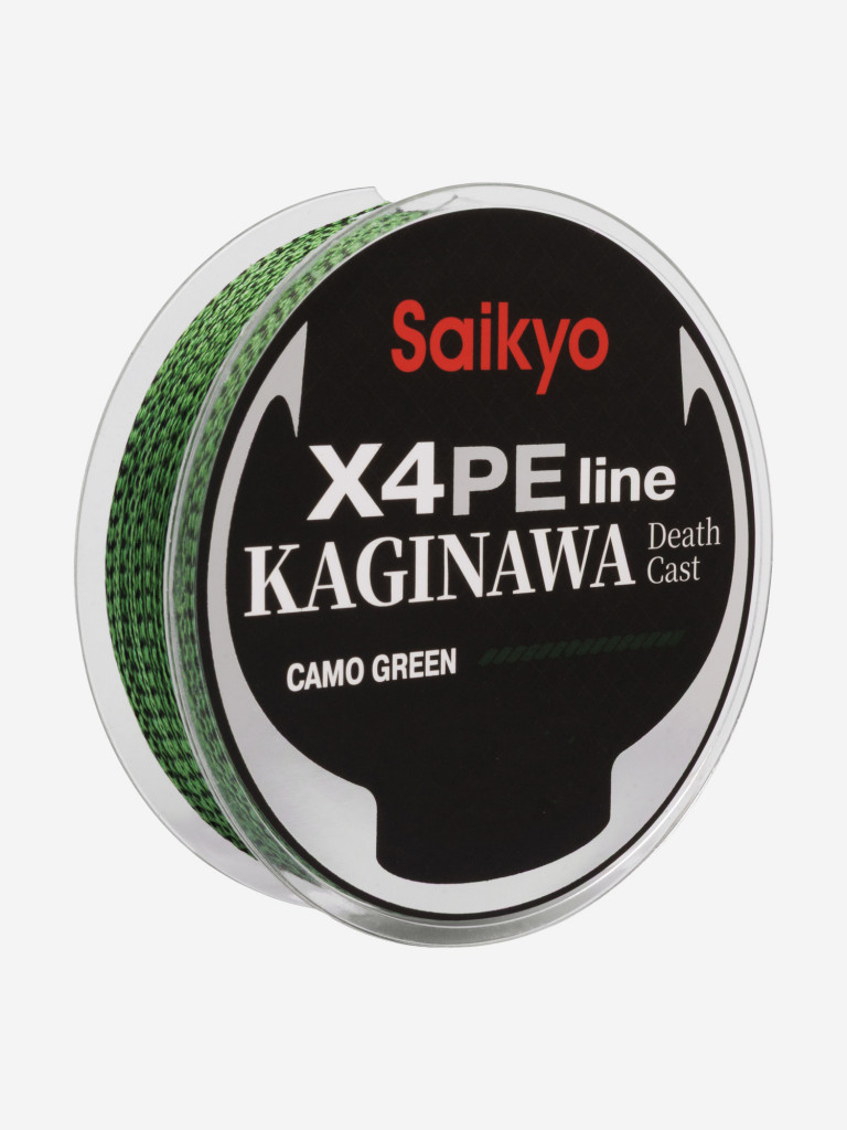 Плетеный шнур Saikyo KAGINAWA X4PE 150 м, зеленый camo #0.8 (0,148 мм), 5,4 кг