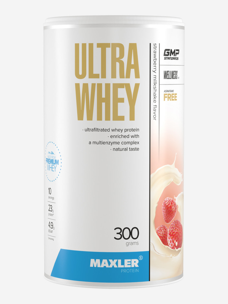 Протеин сывороточный Maxler Ultra Whey 300 гр. - Клубничный молочный  коктейль Белый цвет — купить за 1210 руб. со скидкой 19 %, отзывы в  интернет-магазине Спортмастер