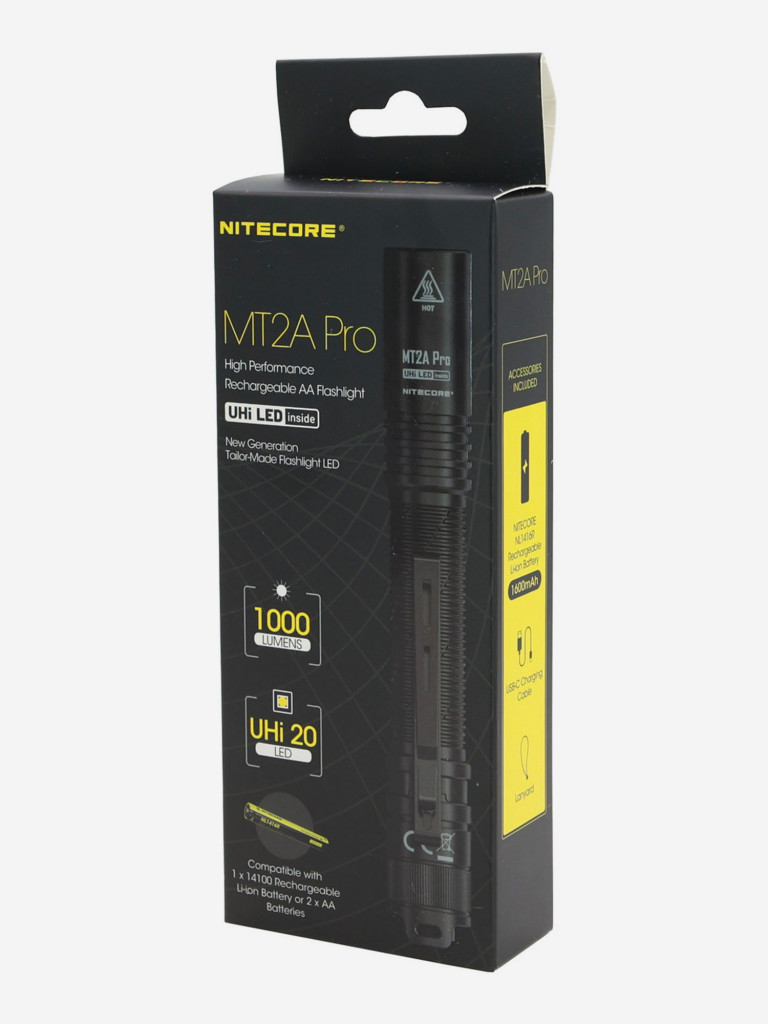 Повседневный фонарь EDC NITECORE MT2A Pro UHi 20 LED 1000 люмен 255м 20ч
