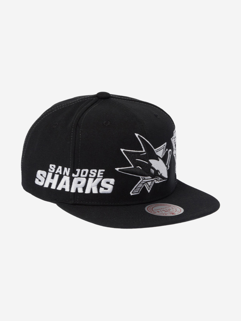 Бейсболка с прямым козырьком MITCHELL NESS HS12817-SJSBLCK San Jose Sharks NHL