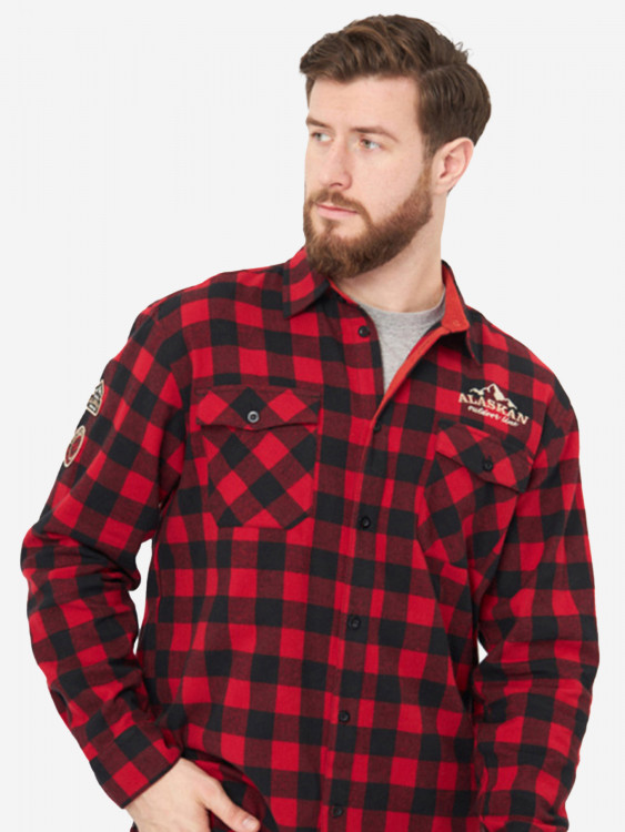 Мужская рубашка фланелевая Alaskan красная клетка для рыбалки и охоты