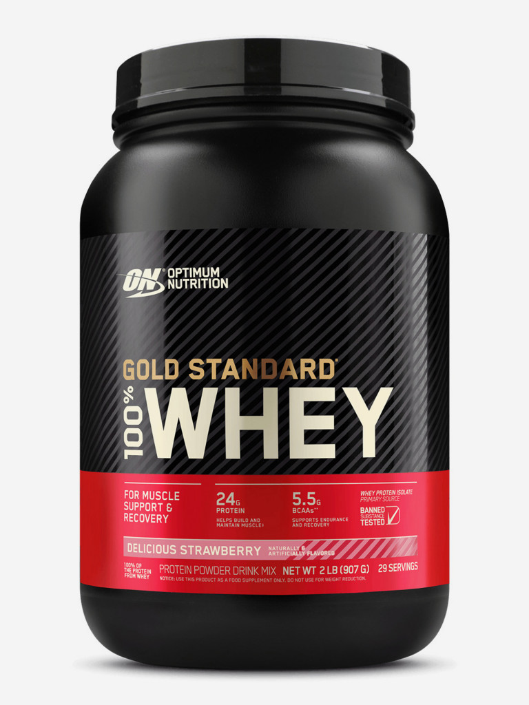 Протеин Optimum Nutrition Gold Standard Whey, 907 г, Клубника