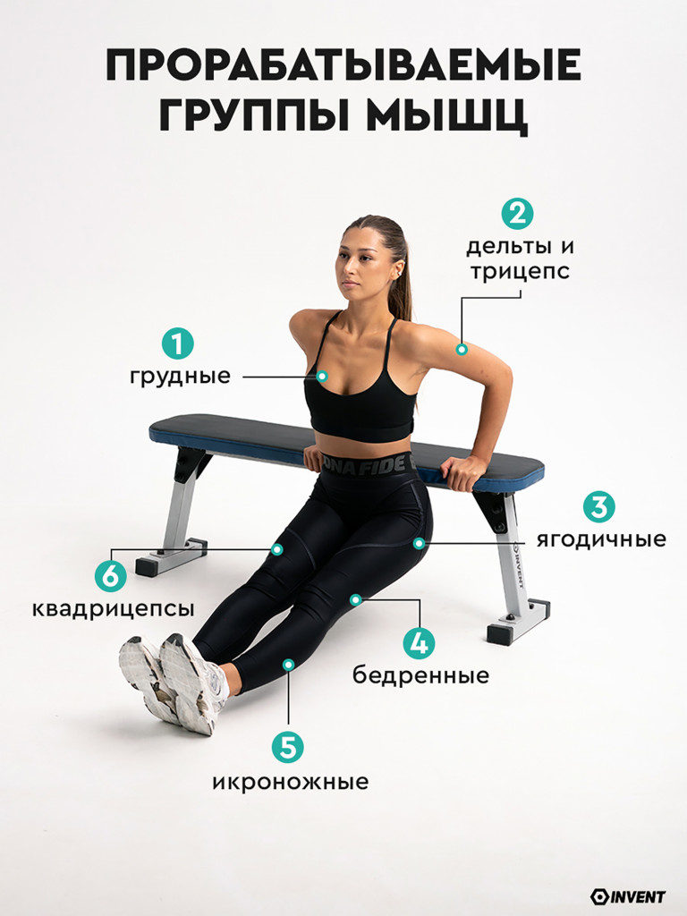 Скамья для жима спортивная горизонтальная