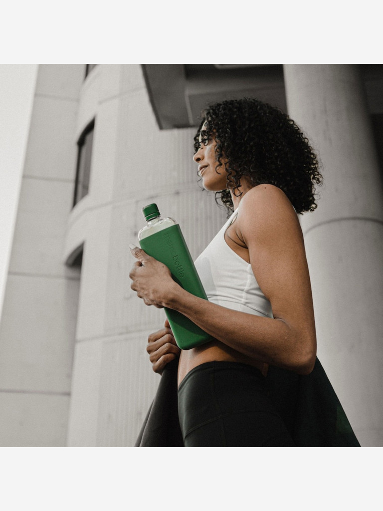 Бутылка с силиконовым чехлом Memobottle Slim, зеленый