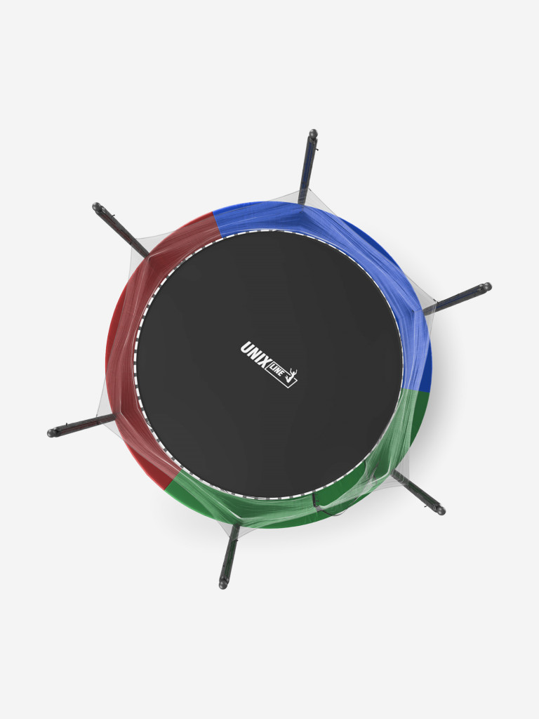 Батут каркасный UNIX Line Simple 10 ft Color с внутренней защитной сеткой, общий диаметр 305 см, до 140 кг