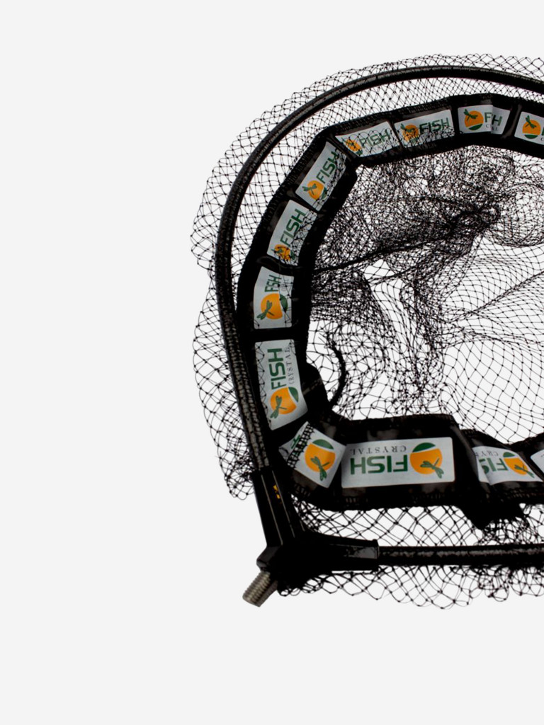 Голова для подсачека сетка чёрная леска, ячейка 7 мм, рамка карбон