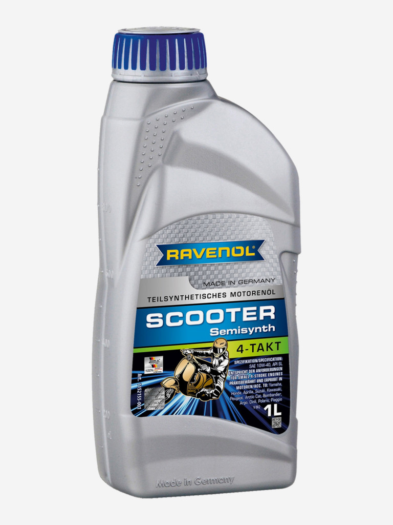 Моторное масло для 4-T скутеров RAVENOL Scooter 4-Takt Teilsynth, 1 литр