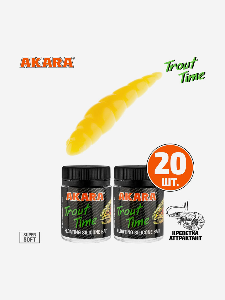 Силиконовая приманка Akara Trout Time DOLLY 1.8 Shrimp 446 (20 шт.)