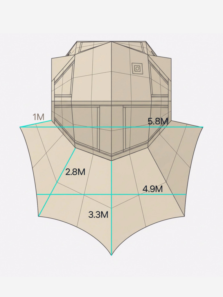 Надувная палатка Coody BESTONA Beige, 380×380×275 см, 2–4 человека, 2 входа, 2 навеса